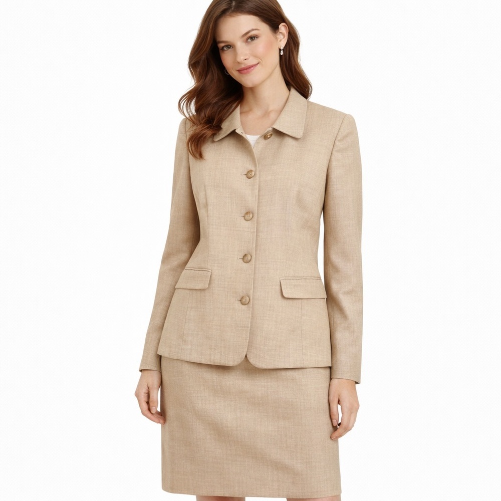 Talbots Beige Wool Blazer Size 14P